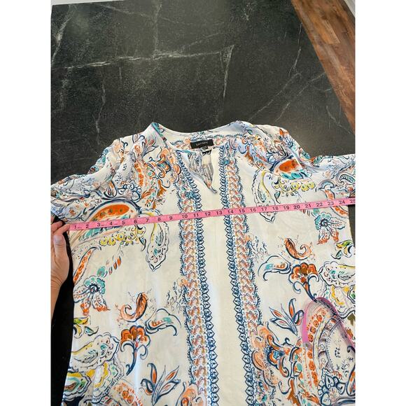 Karen Kane Pacific Sunrise Floral Print tie front top Size XL - Picture 4 of 7